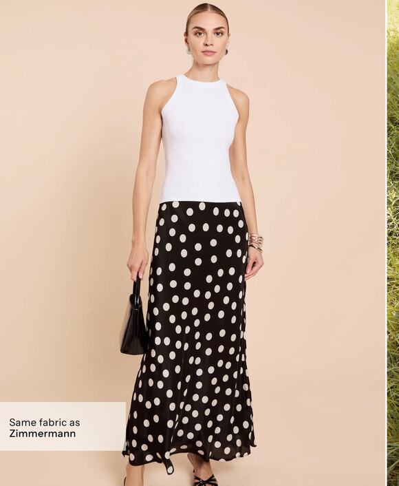 Kourt Dresses & Skirts - $172 New Kourt black white polka dot Astoria skirt sz M